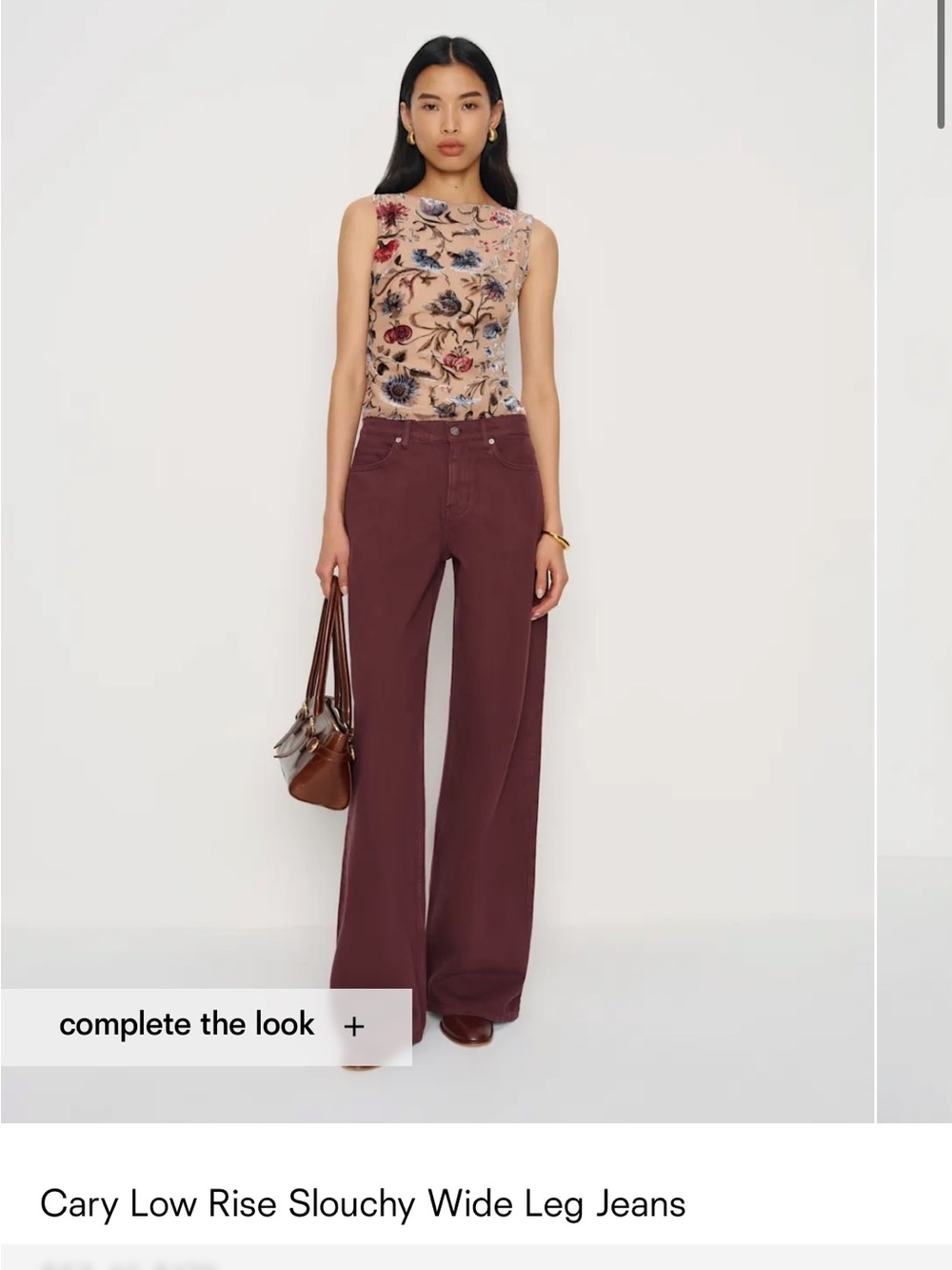 Reformation Wide-Leg Jeans in Burgundy